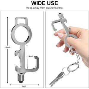 4PCS EDC Door Opener Touchless Keychain Bar Tool Bottle Opener Accessories New